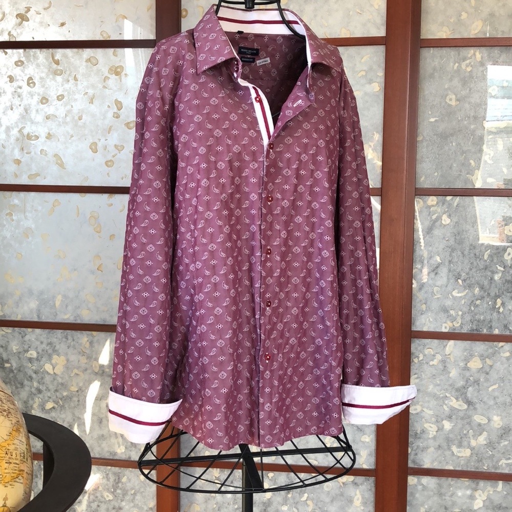 Rosso Milano Italy shirt - light rose burgundy  (Sz. XL - 16.5)
